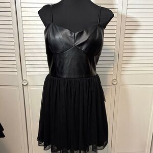 Speechless Black Faux Leather Mini Dress